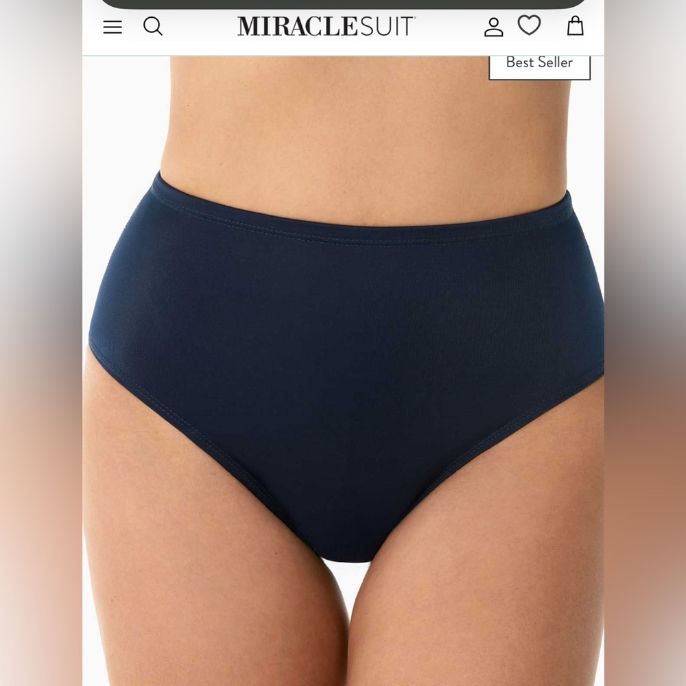 Miraclesuit Basic Pant Swim Bottom, size 10 Midnight NWT
